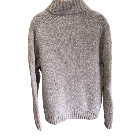 GAP Men’s Large Tan Speckled Qyarter-Zip Wool Blend Sweater - Picture 6 of 11